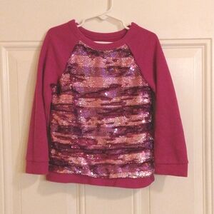 Cat & Jack Sparkly Pink / Purple Sequin Sweatshirt XS (4/5)
